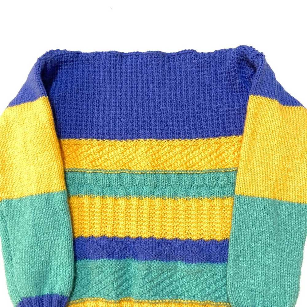 Vintage Vintage handmade hand knitted multicolore… - image 3