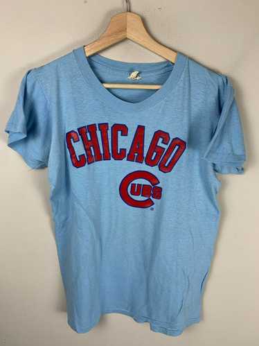 Chicago Cubs Baseball T-Shirt Sleepwear Women's MLB V-Neck Heather Blu –  Shop Thrift World