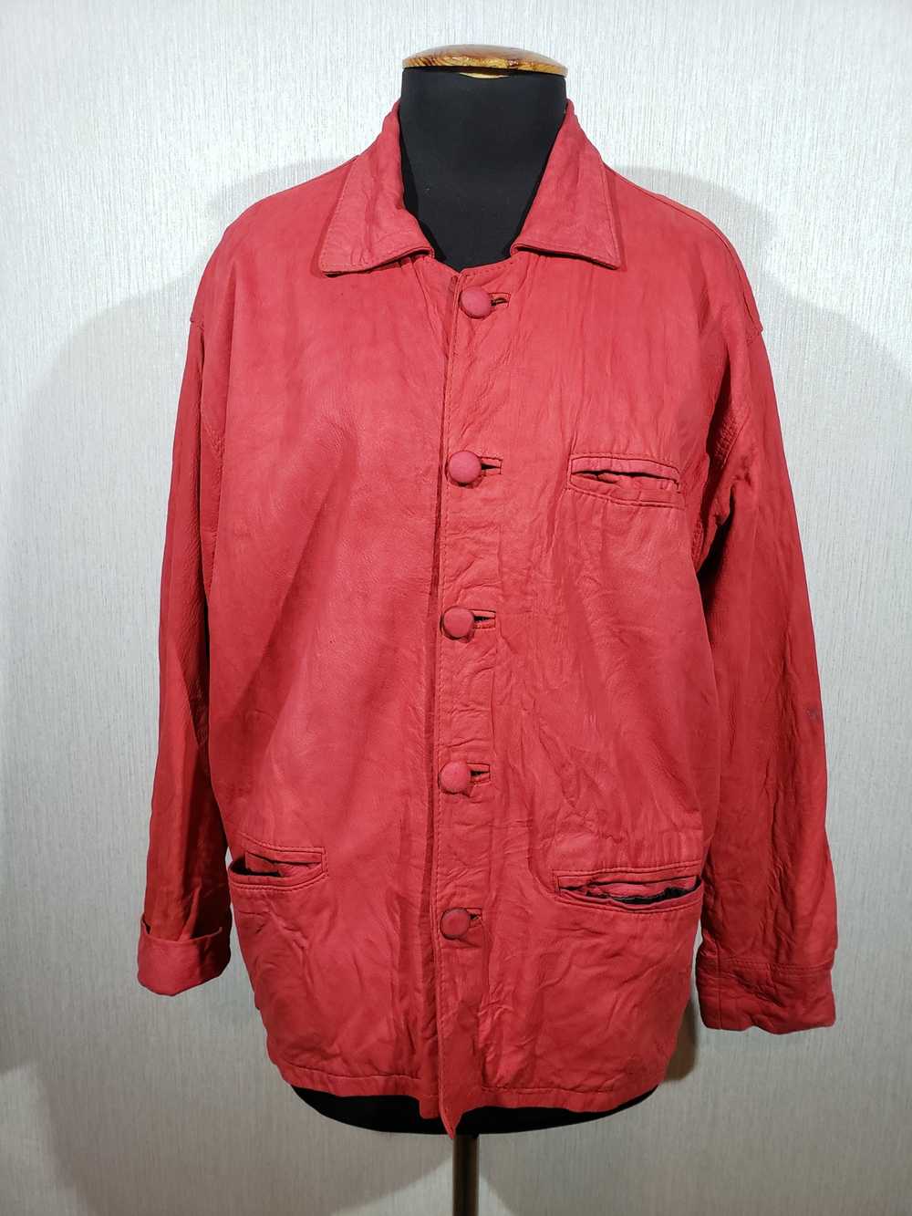 Designer × Reel Legends Stylish red men's leather… - image 1