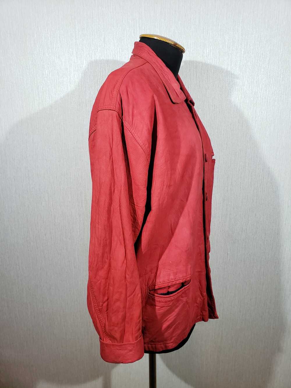 Designer × Reel Legends Stylish red men's leather… - image 3
