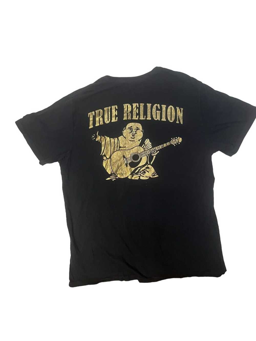 True Religion True Religion Gold Buddha Black T-S… - image 1