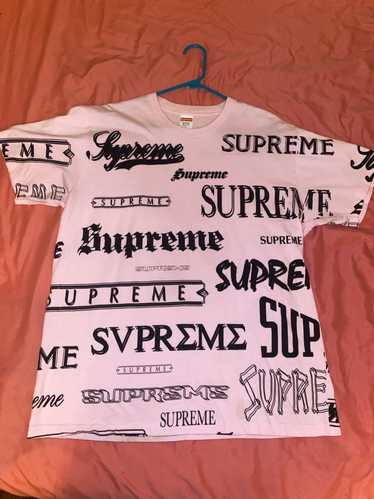 Supreme Printed Arc SS Top in Navy Blue and Red Cotton ref.776942