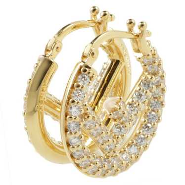 Authentic FENDI F LOGO Hoop Earrings Gold #36631286