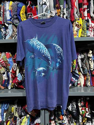 Animal Tee × Vintage 1992 vintage Dolphins Art T … - image 1