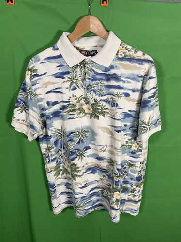 CHAPS Ralph Lauren Hawaiian Shirt Men's L Blue White … - Gem