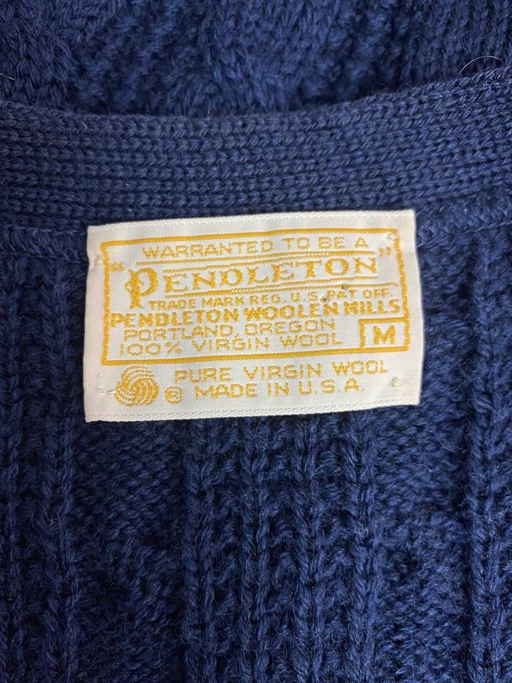 Pendleton VINTAGE Pendleton Navy Cable Knit Sweat… - image 2