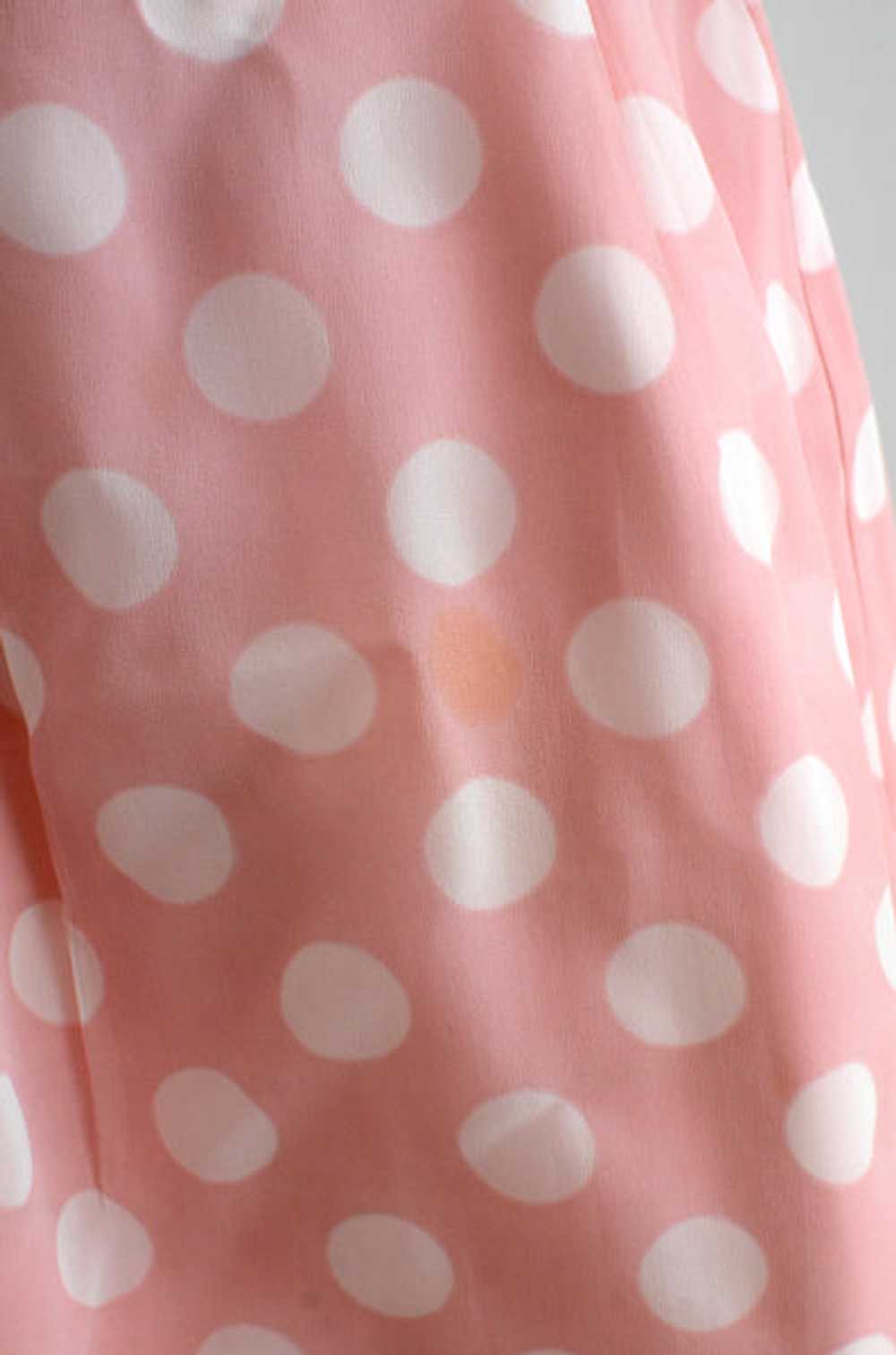 Vintage 50's Pink Polka Dot Dress - image 6