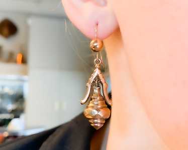 Victorian 9KT Gold Dangle Earrings - image 1