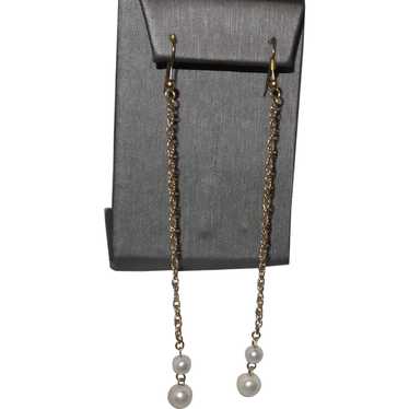 Faux Pearl Dangles on 14KGF Chain