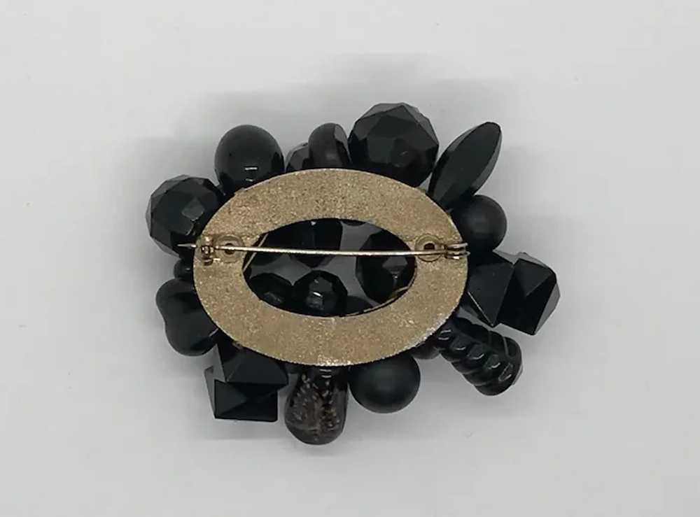 Handcrafted Vintage Black Beads and Rhinestones P… - image 3