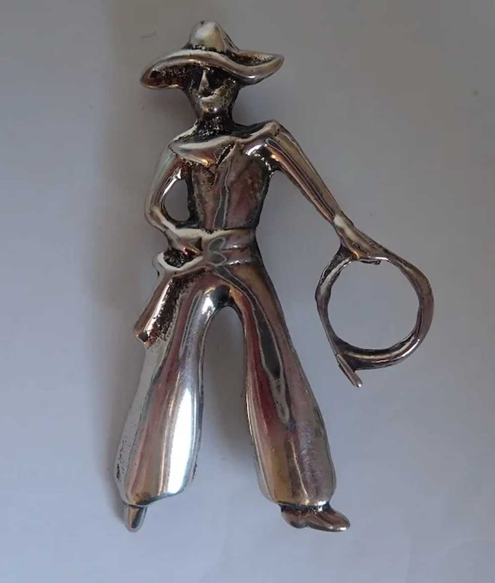 *Vintage Sterling Cowboy Bull Pins Brooches - image 2