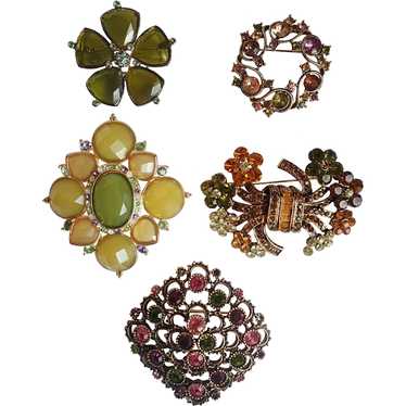 Vintage Collection Of Colorful Pin Brooches - image 1