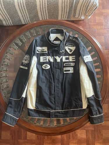 enyce ジャケット 3XL enyce Mens White Striped Polyester Long Sleeve Full Zipper