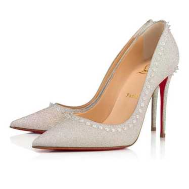 Christian Louboutin FILO 120 Lady Glitter Specchio Heels Silver Size 38