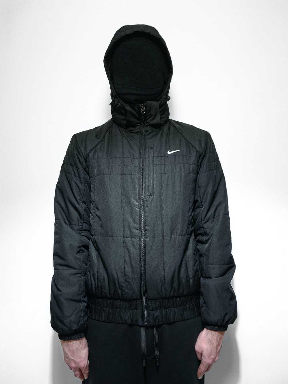 Nike × Vintage quilted bomber jacket 147265 L BLA… - image 1