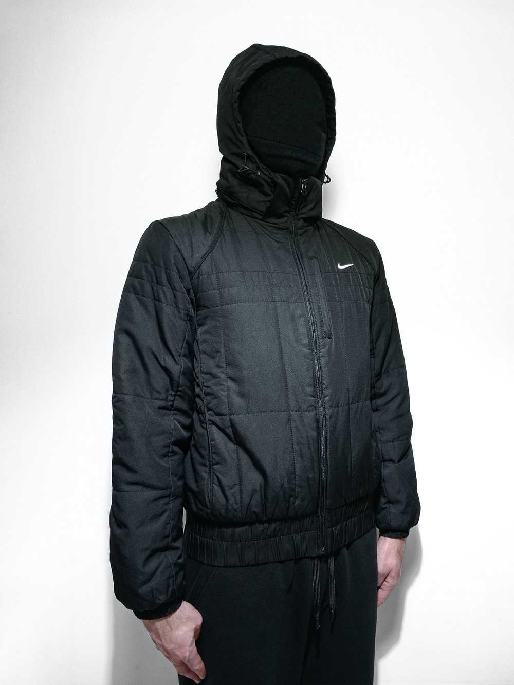 Nike × Vintage quilted bomber jacket 147265 L BLA… - image 2