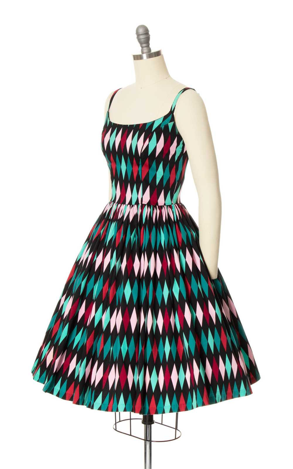 MODERN 1950s Style PIN UP GIRL Harlequin Sundress… - image 3