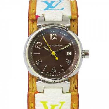 Louis Vuitton Tambour Monogram Verni Ladies Quartz Battery Watch