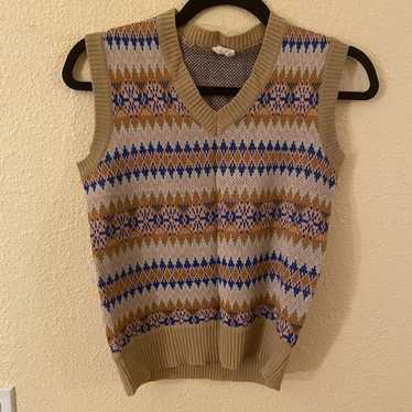 Streetwear × Vintage VTG 70's Beige Sweater Vest