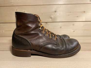 Red Wing Shoes 8084 Iron Ranger Leather Boots - Men - Brown Boots - UK 8.5