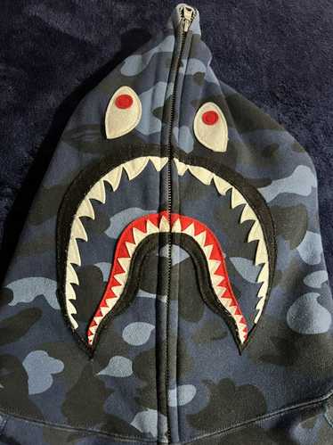 BAPE x PSG Shark Full Zip Hoodie Navy Men's - FW18 - GB