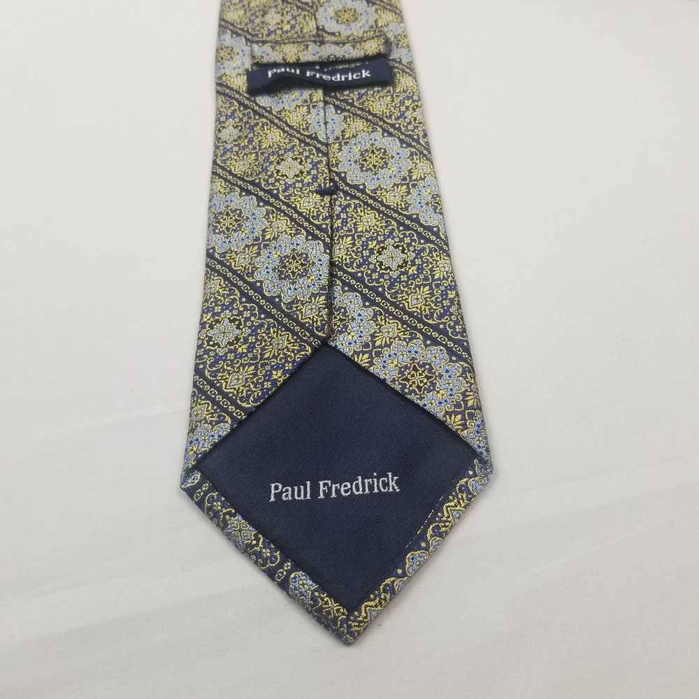 Paul Fredrick Paul Fredrick Blue Gold Men's Tie - image 5