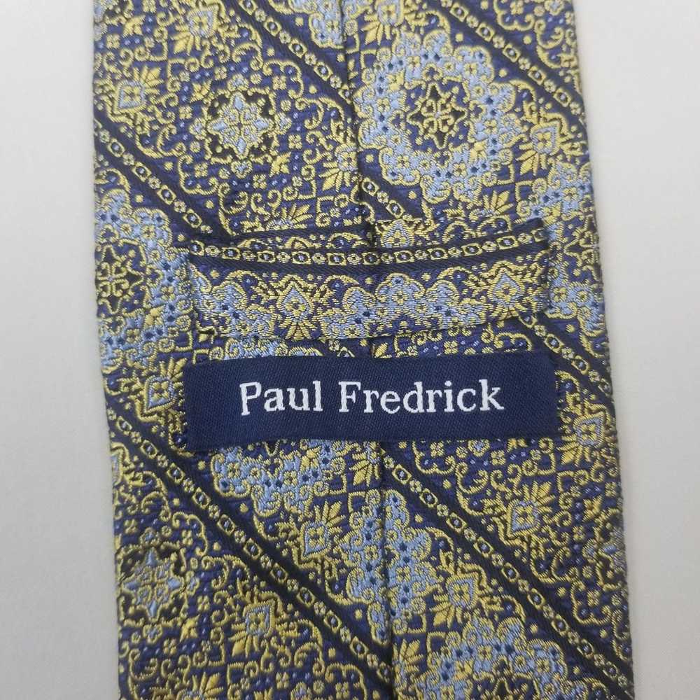 Paul Fredrick Paul Fredrick Blue Gold Men's Tie - image 6