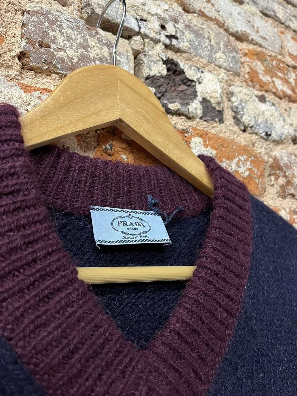 Prada Prada Milano 100% Alpaca V-Neck Sweater - image 4