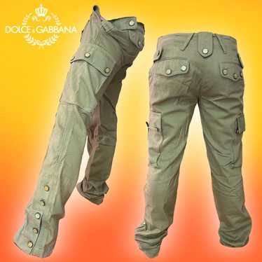 Vintage DOLCE GABBANA Cargo Pants D&G Trousers Multipocket Bondage Khaki  Size 30