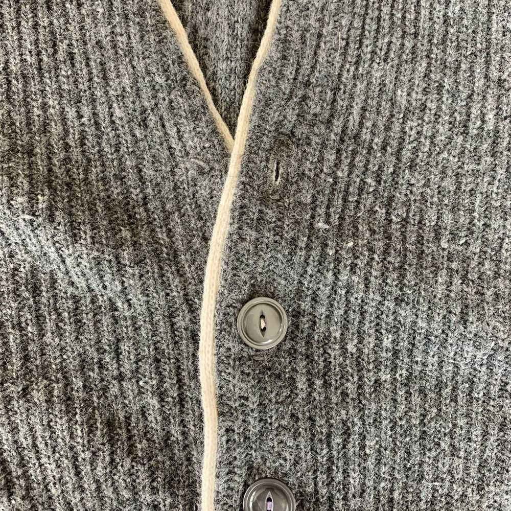 Sears Vintage gray cardigan white - image 4