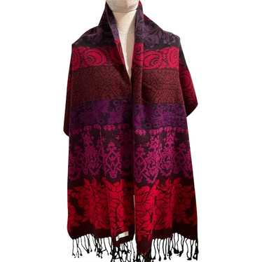 Vintage Red and Purple Shawl - image 1