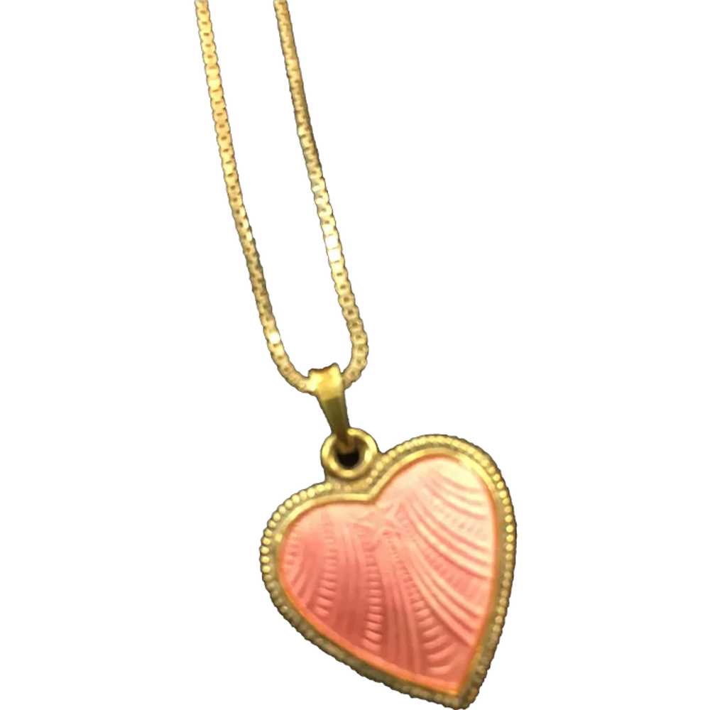 Lovely Sterling Enameled Heart - image 1