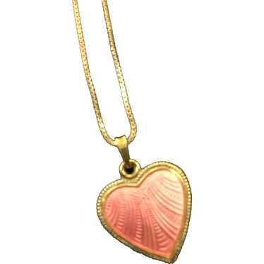 Lovely Sterling Enameled Heart - image 1