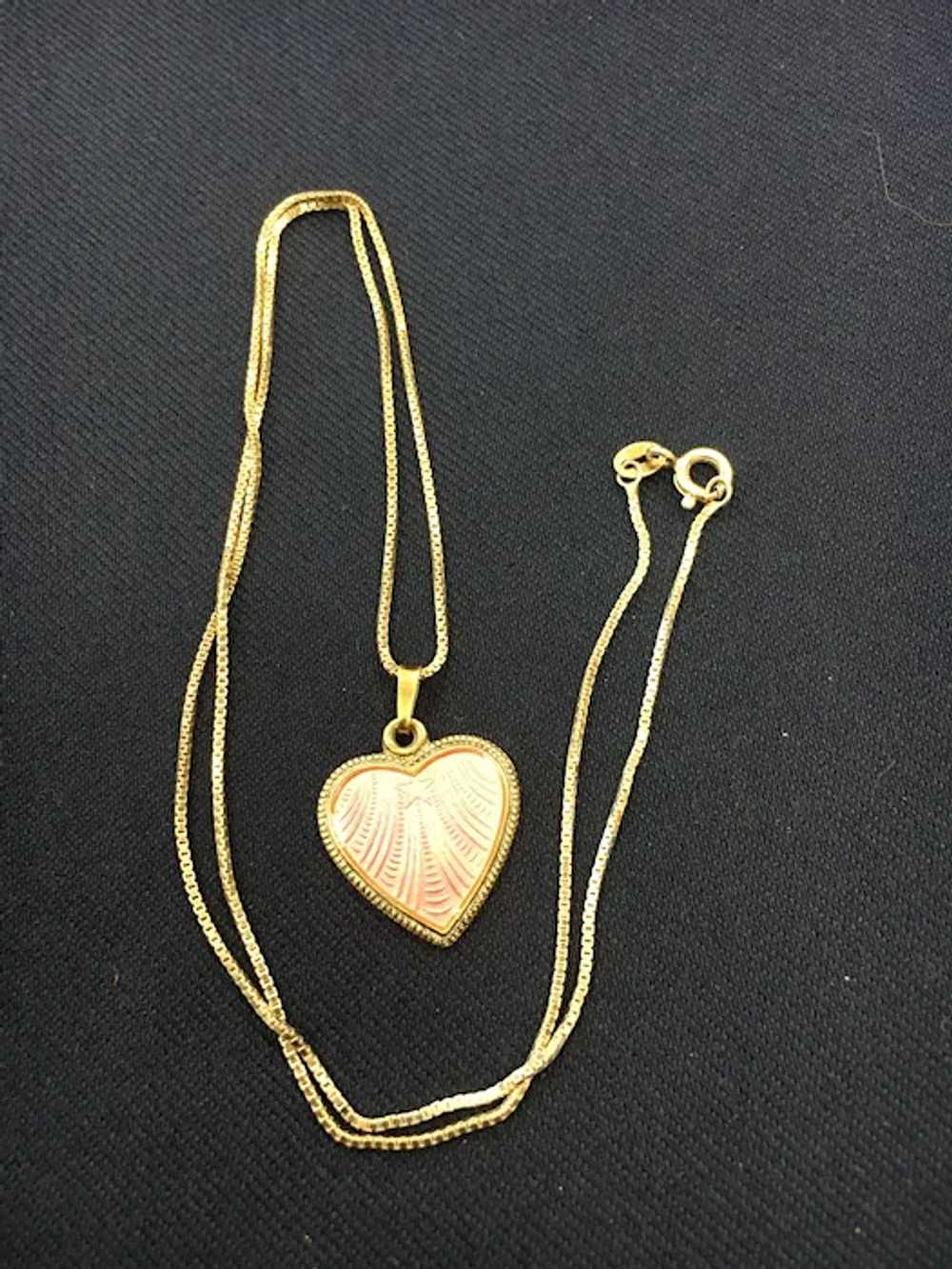 Lovely Sterling Enameled Heart - image 4