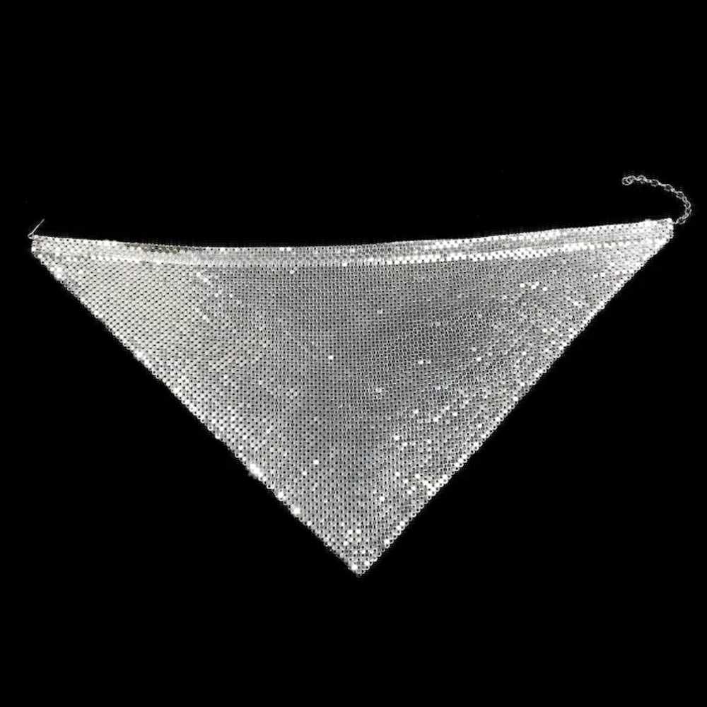Whiting and Davis Mesh Bib Necklace – Silver Tone… - image 4