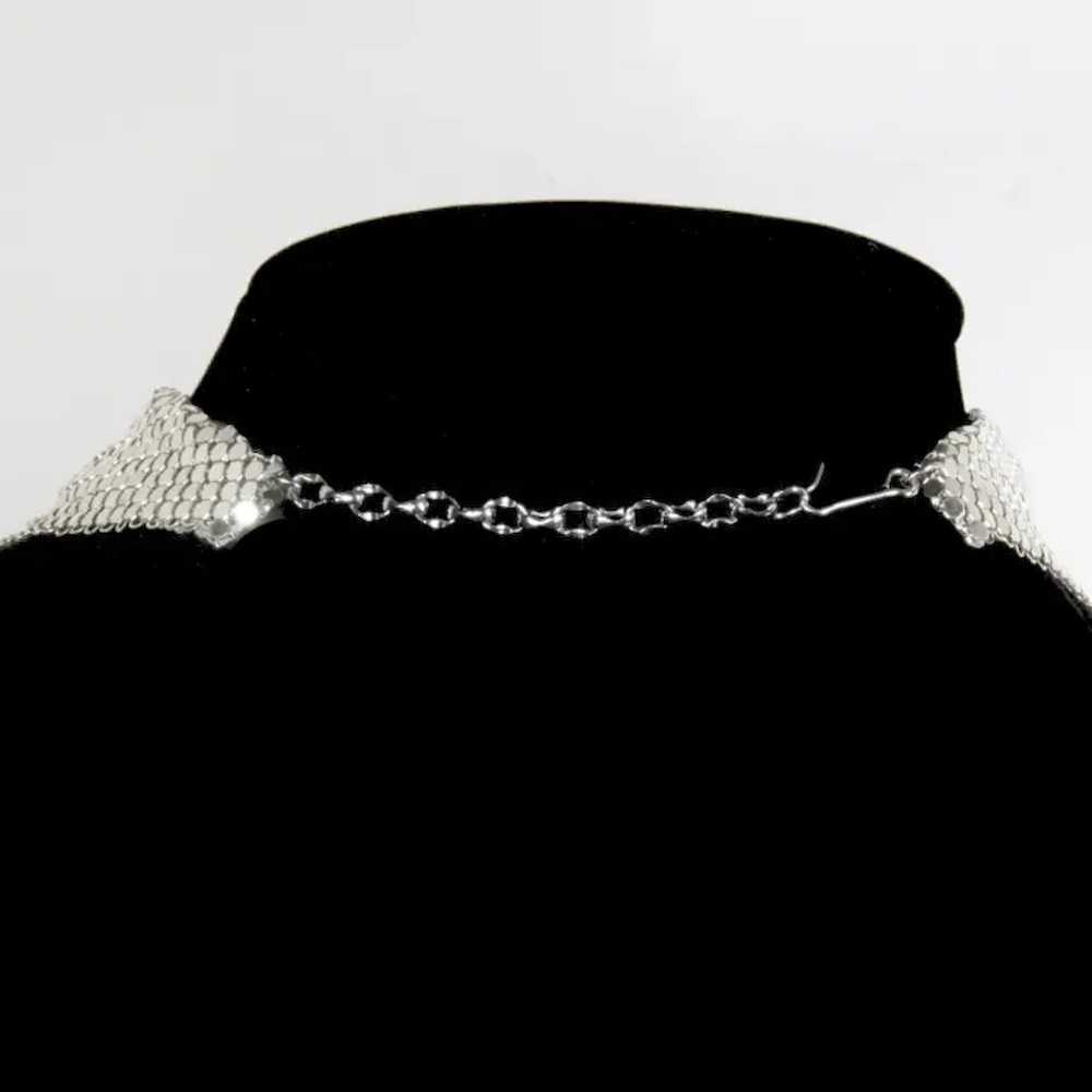 Whiting and Davis Mesh Bib Necklace – Silver Tone… - image 5