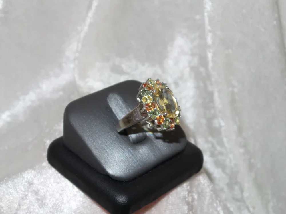 Citrine and Sapphire Ring Set In Silver - image 3