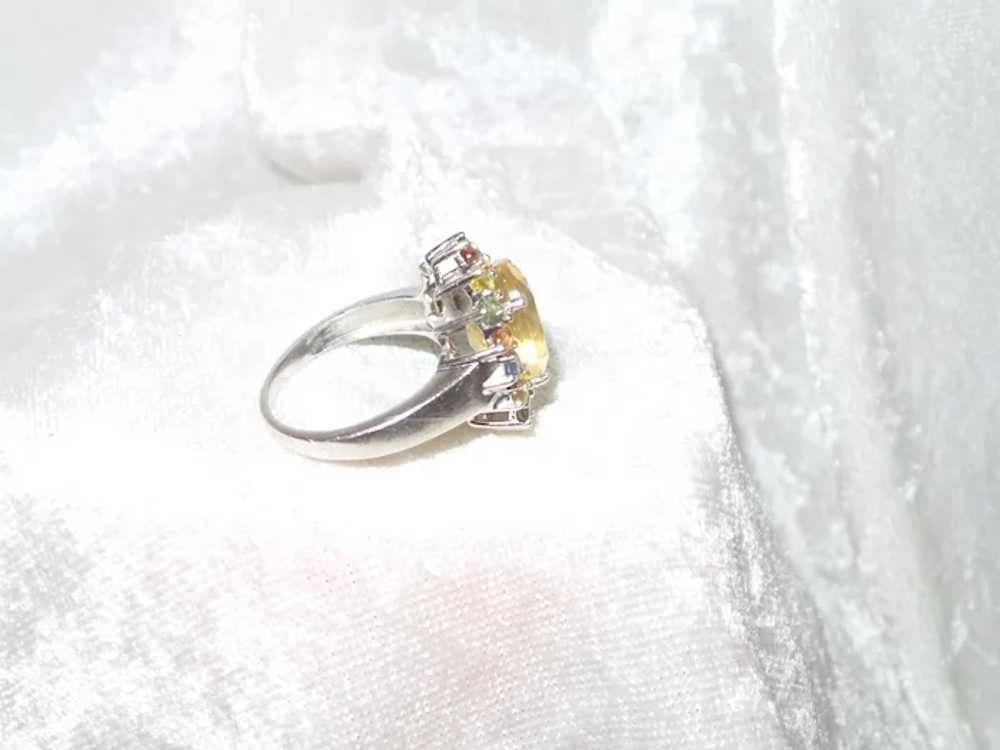 Citrine and Sapphire Ring Set In Silver - image 4