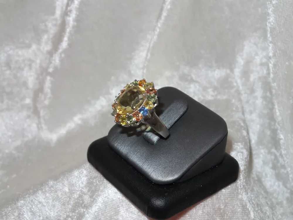 Citrine and Sapphire Ring Set In Silver - image 5