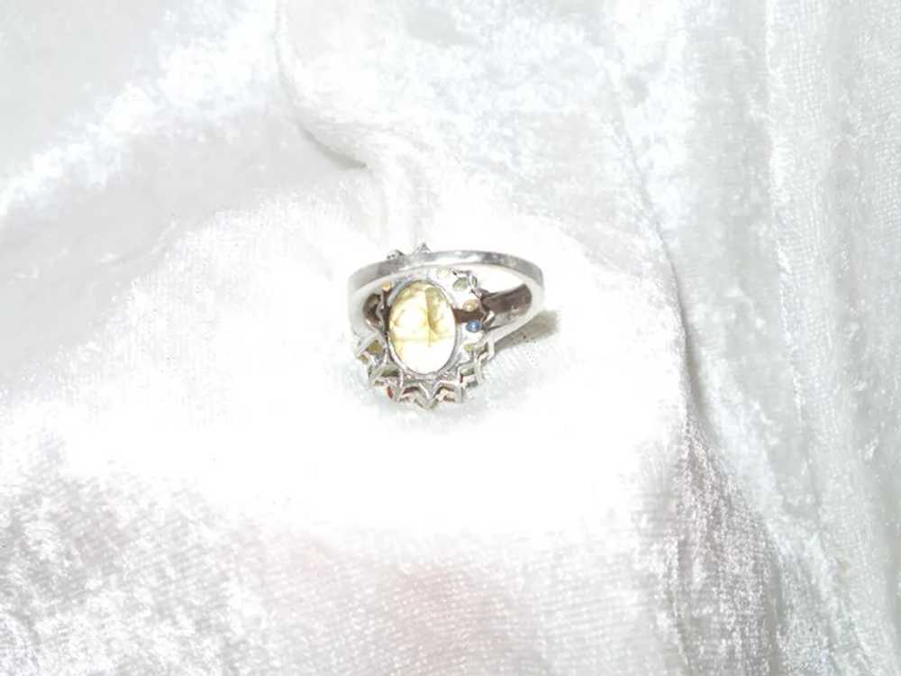 Citrine and Sapphire Ring Set In Silver - image 9