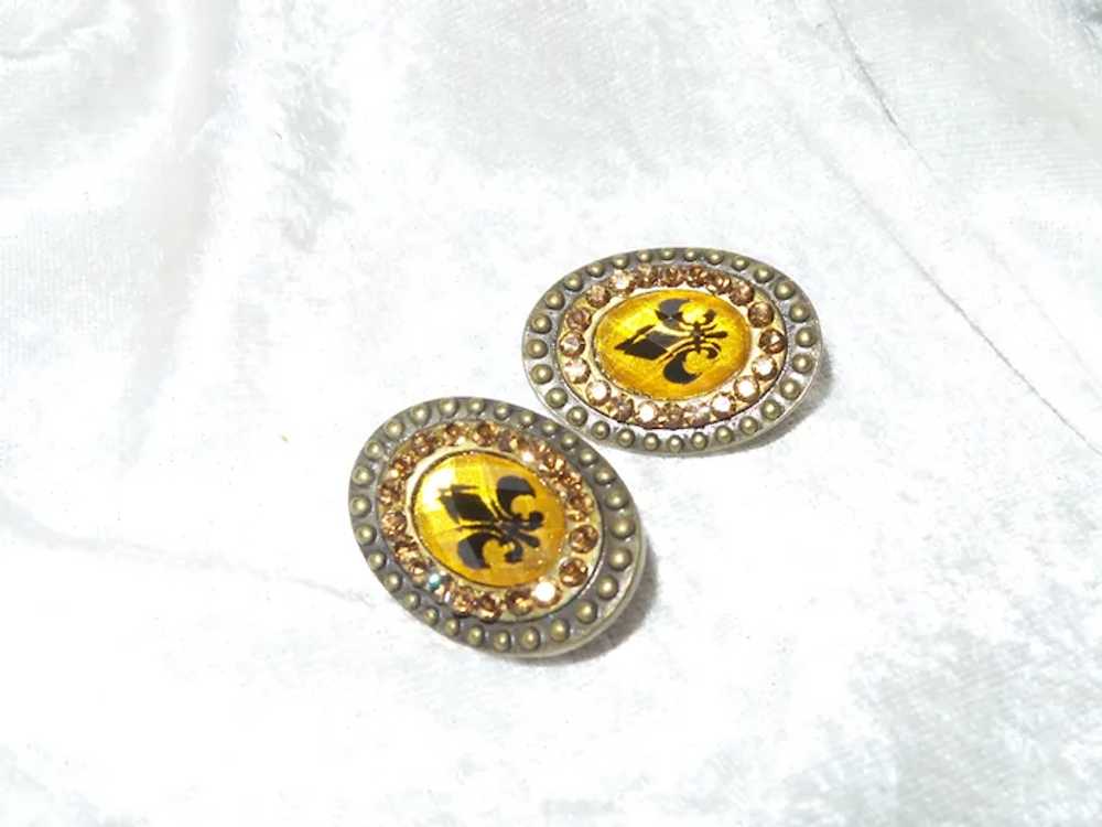 Fleur De Lis Earrings in a Brass Metal - image 4
