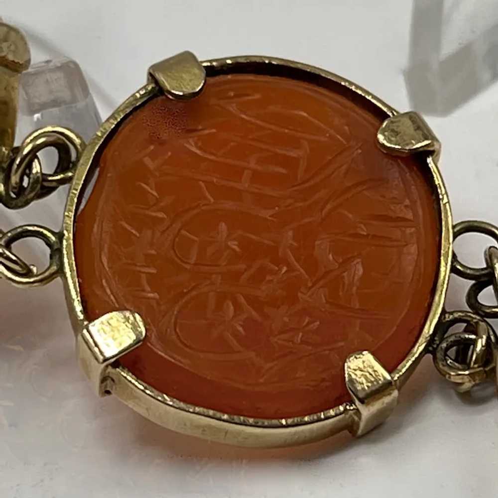 Antique Carnelian Islamic Intaglio Amulet Link Br… - image 6