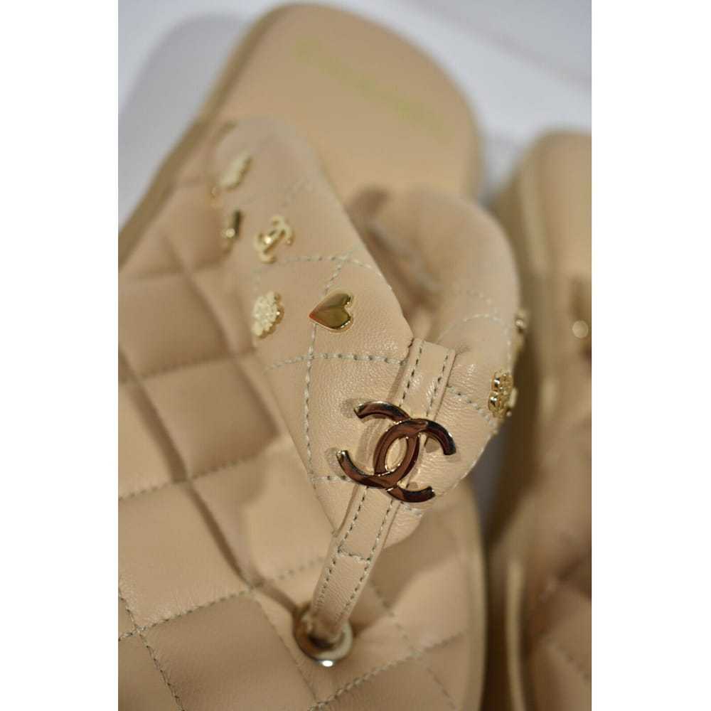 Chanel Leather flip flops - image 2