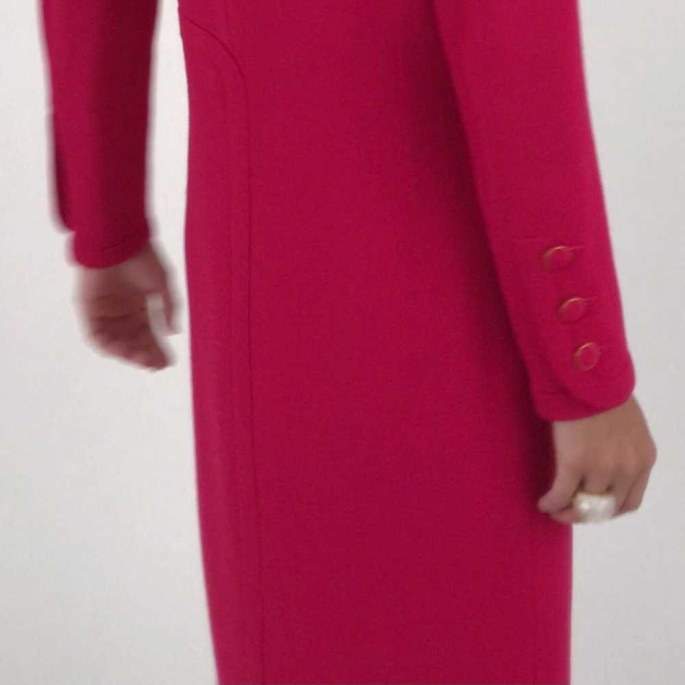 Vintage CHANEL Dark Fuchsia Pink Wool Dress 1996 - image 5