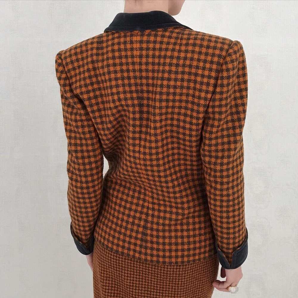 80s Givenchy Ginger and Pebble Grey Check Plaid S… - image 2
