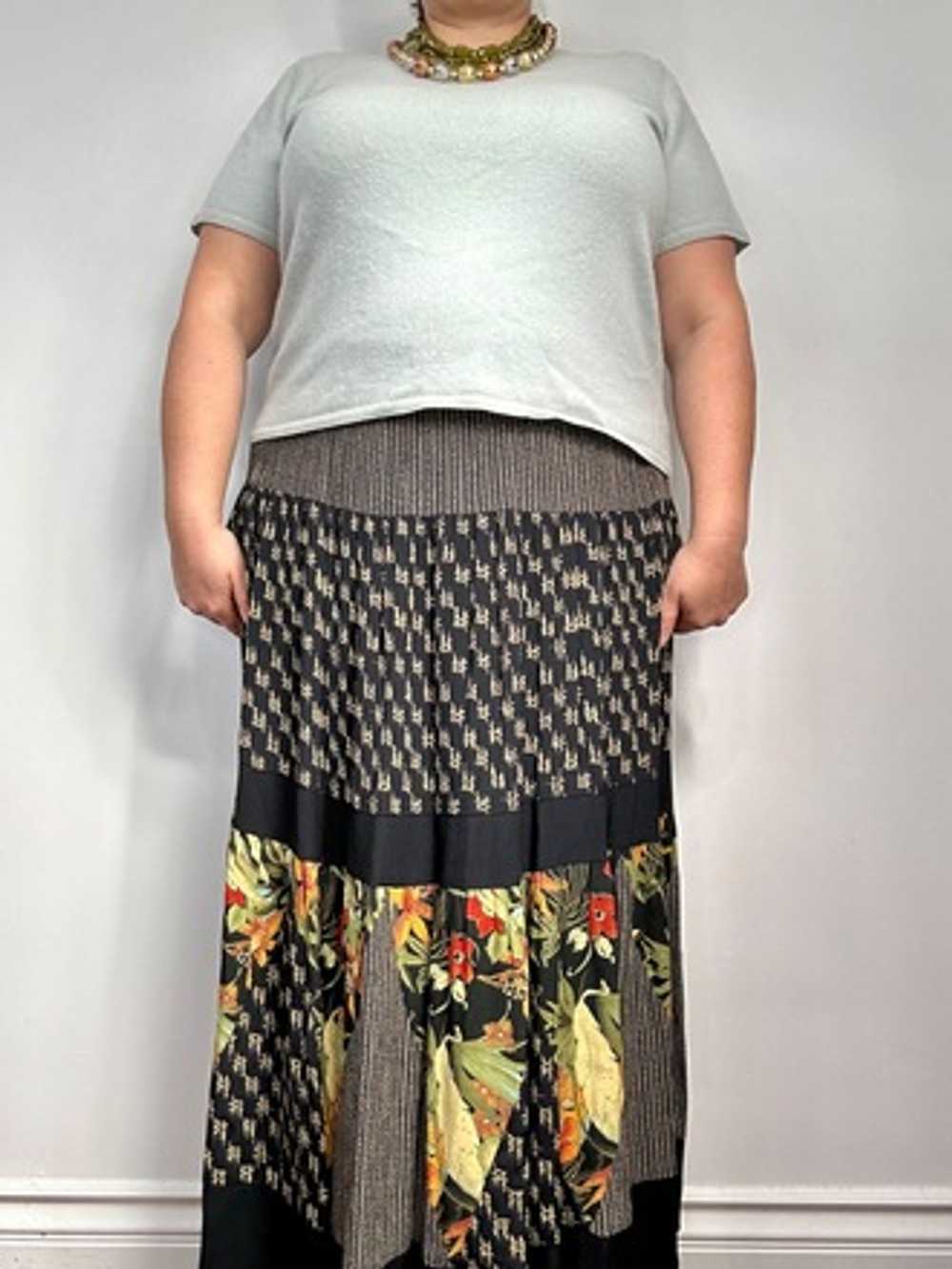 90’s Patchwork Print Maxi Skirt - image 1