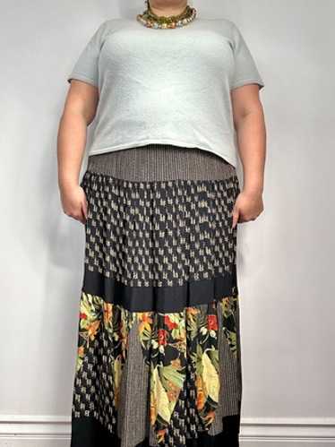 90’s Patchwork Print Maxi Skirt