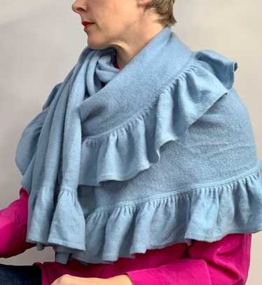 Magaschoni 100% Cashmere Ruffle Wrap