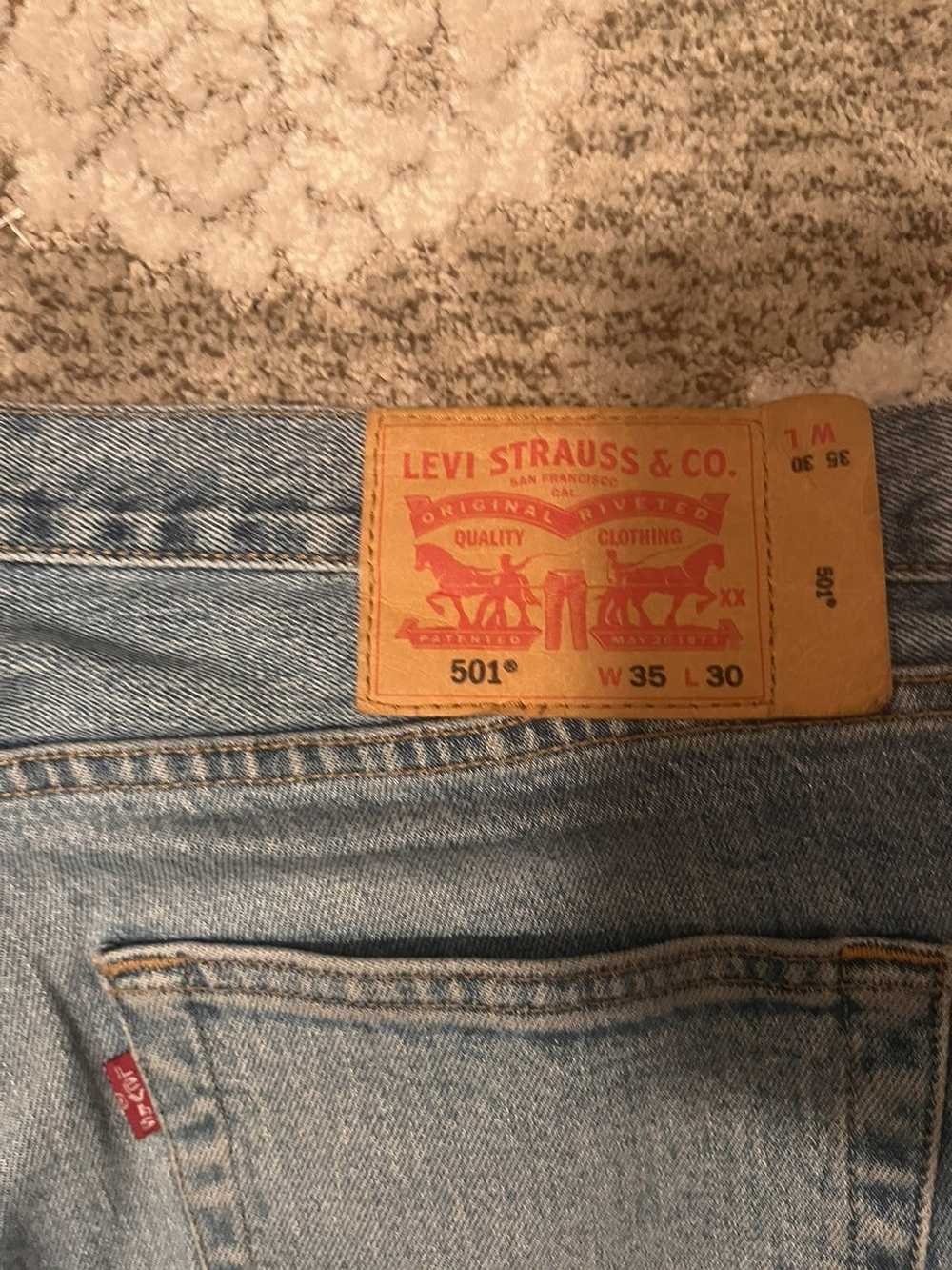 Levi's 501 Levi Light Blue Buttoned Jeans - image 3