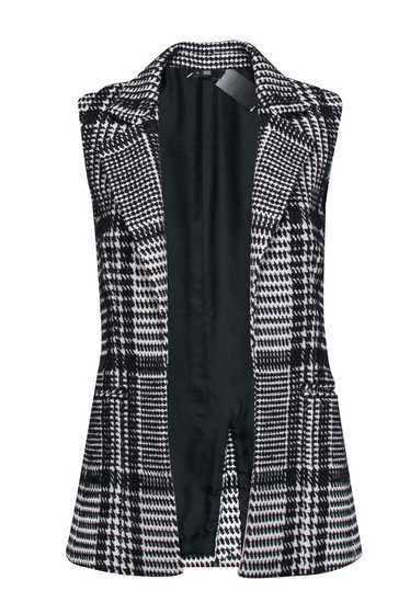 Theory – Black & White Houndstooth Print Vest Sz 0